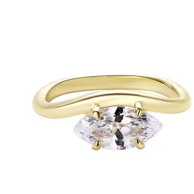 Onewildone Women's Gold You're My Favourite Marquise Pinky Ring