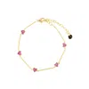 Onewildone Women's Pink / Purple / Gold Be A Lover Heart Bracelet