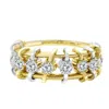 Onewildone Women's Silver / Gold Live In The Moment Single Row Floating Pinky Ring In Gold