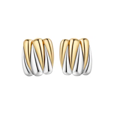 Onewildone Women's Silver / Gold Wild Thing Two-tone Zig-zag Earrings In Multi