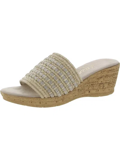Onex Womens Embellished Woven Wedge Sandals In Multi