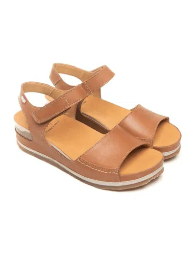 Onfoot Women's Tucson Sandal In Cuero (tan) In Animal Print