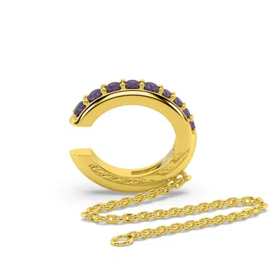 Oni Fine Jewelry Women's Amethyst Studded Ear Cuff - Gold