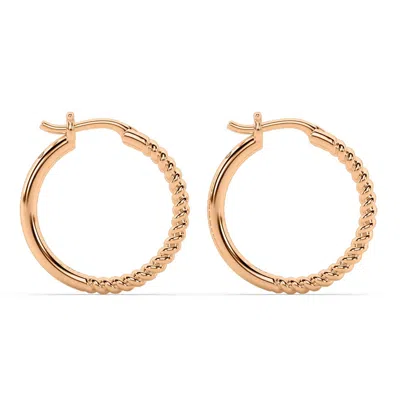 Oni Fine Jewelry Women's Braided Everyday O-hoop - Rose Gold