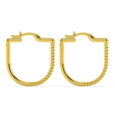 Oni Fine Jewelry Women's Braided Everyday U-hoop - Gold