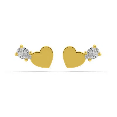 Oni Fine Jewelry Women's Diamond Heart Stud - Gold