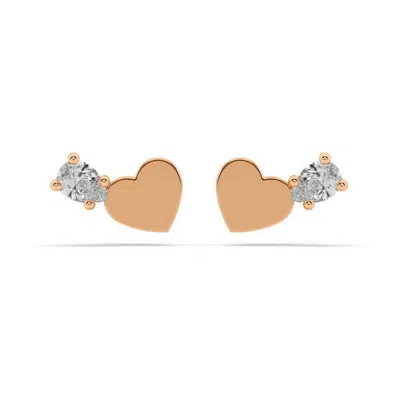 Oni Fine Jewelry Women's Diamond Heart Stud - Rose Gold