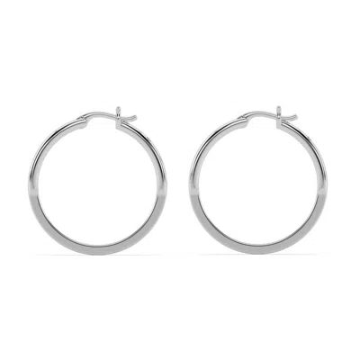 Oni Fine Jewelry Women's Silver Basic Large O-hoop In Brown