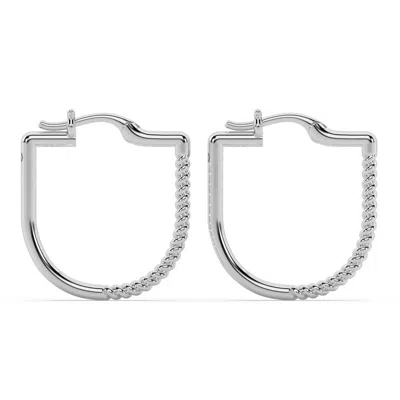 Oni Fine Jewelry Women's Silver Braided Everyday U-hoop In Metallic