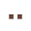 Oni Fine Jewelry Women's Silver Garnet Square Stud In Silver