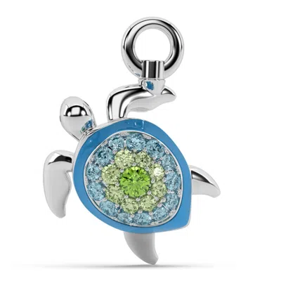 Oni Fine Jewelry Women's Silver The Gentle Turtle Charm In Multi