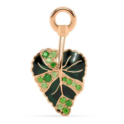Oni Fine Jewelry Women's The African Violet Charm - Leaf Charm - Rose Gold