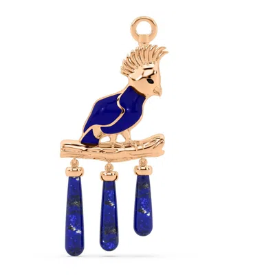 Oni Fine Jewelry Women's The Blue Cockatoo Charm - Bird Charm - Rose Gold