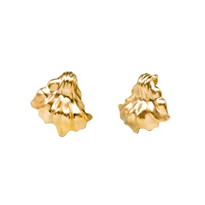 Oni Women's Chanterelle Form Earrings - Gold