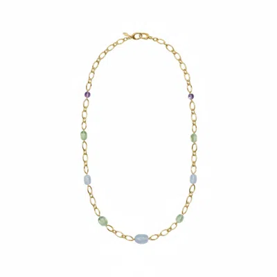 Oni Women's Citrus Marquise Necklace - Yellow Gold In Green