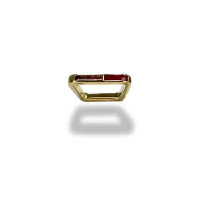 Oni Women's Gold Garnet Enamel Trapezoid Lock