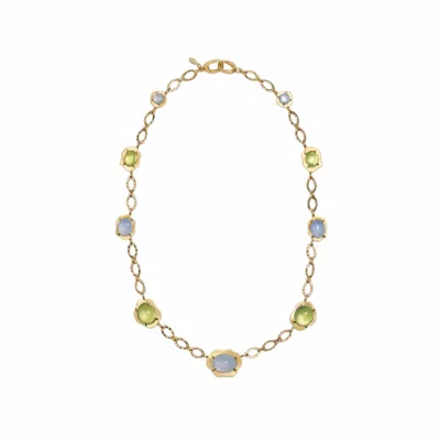 Oni Women's Gold Water Drop Choker In Green