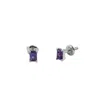 Oni Women's Silver Amethyst Studs In Silver