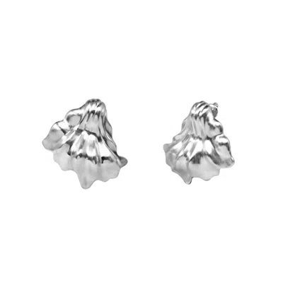Oni Women's Silver Chanterelle Form Earrings