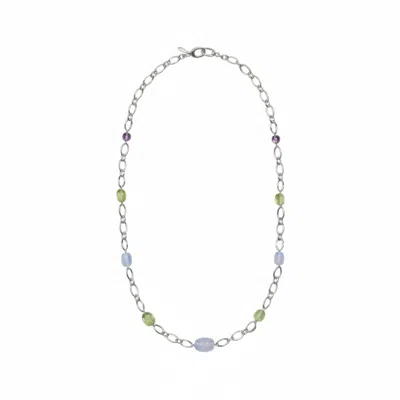 Oni Women's Silver Citrus Marquise Necklace