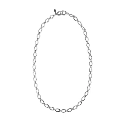 Oni Women's Silver Drop Chain Choker In White