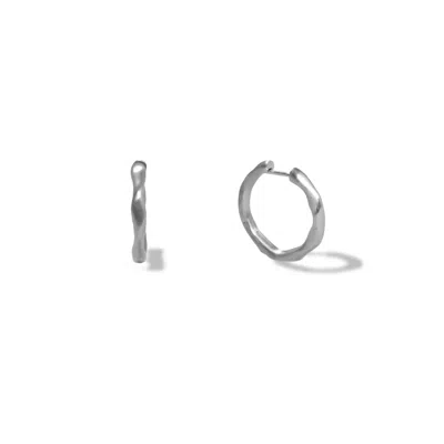 Oni Women's Silver Drop Hoops In Metallic