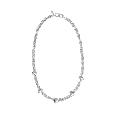 Oni Women's Silver Terra Chain Choker In White