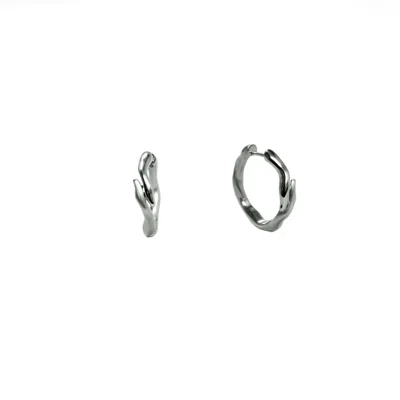 Oni Women's Silver Water Trace Hoops In White