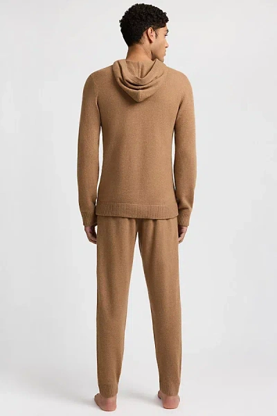 Onia 100% Cashmere Hooded Pullover Top In Camel, Men's At Urban Outfitters In Brown