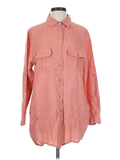 Pre-owned Onia 3/4 Sleeve Button Down Shirt In Pink
