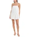 Onia Air Bubble Linen-blend Mini Dress In White