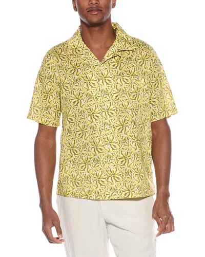 Onia Air Convertible Linen-blend Vacation Shirt In Yellow