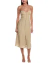 Onia Air Corset Linen-blend Midi Dress In Jute
