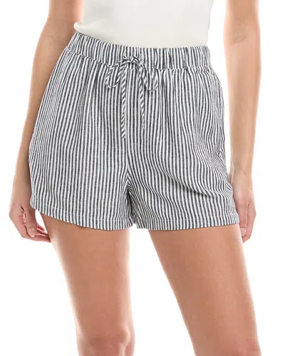Onia Air Elastic Drawstring Linen-blend Short In Blue