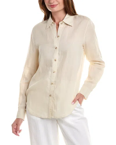 Onia Air Linen-blend Classic Oversized Button Down In Brown