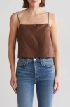Onia Air Linen-blend Square Neck Tank In Hickory