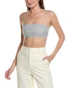 ONIA ONIA AIR LINEN-BLEND FOLDOVER CROPPED TOP