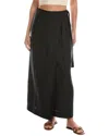 Onia Air Linen-blend Maxi Wrap Skirt In Black