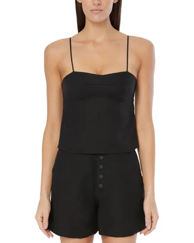 Onia Air Linen-blend Open Back Top In Black