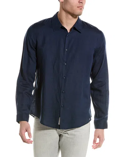 Onia Air Linen-blend Shirt In Blue