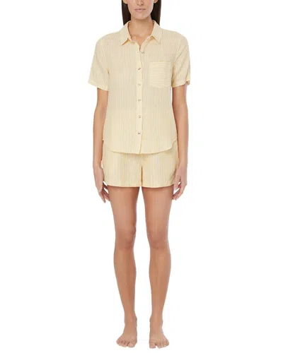 Onia Air Linen-blend Short Sleeve Shirt In White