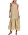 Onia Air Linen-blend Square Neck Maxi In Brown