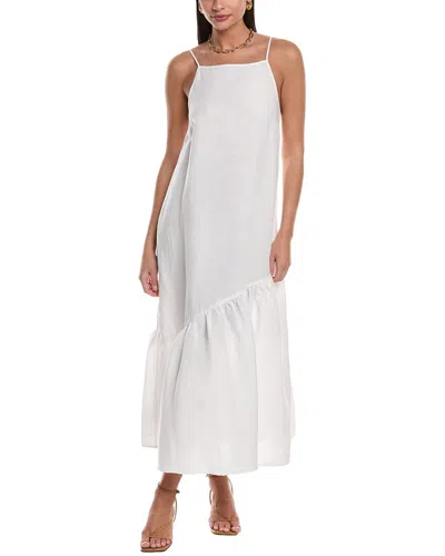 Onia Air Linen-blend Square Neck Maxi Dress In White
