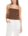 Onia Air Linen-blend Square Neck Tank In Brown