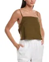 Onia Air Linen-blend Square Neck Tank In Olive