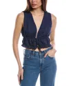 Onia Air Linen Tie-front Crop Top