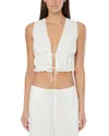 Onia Air Linen Tie-front Crop Top