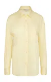 Onia Air Linen Boyfriend Long Sleeve Shirt In Yellow