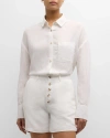 Onia Linen-blend Boyfriend Shirt In White