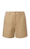Onia Air Linen Boyfriend Shorts In Brown